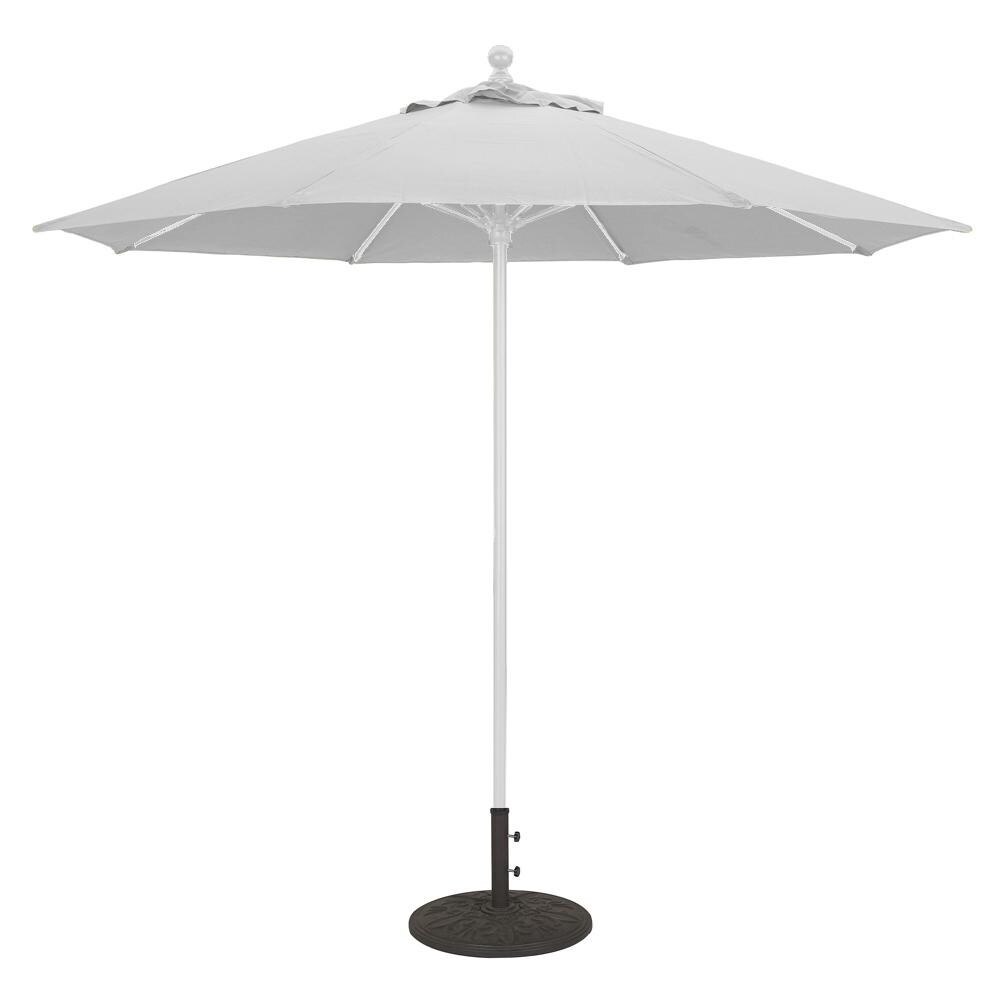 Galtech 9 Ft. Octagonal Aluminum Patio Market Umbrella W/ Push Lift - White Frame W/ Sunbrella Canvas Canvas Canopy