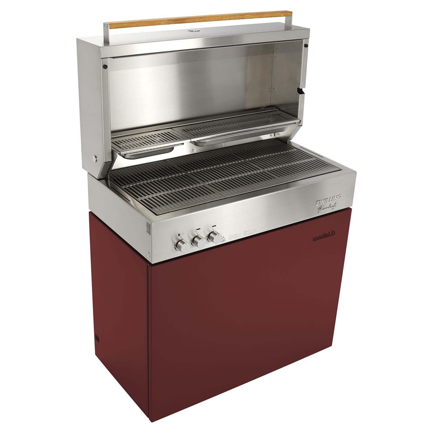 Flammkraft 1029543 Model D Propane Gas Grill - Ruby - White Background thumbnail