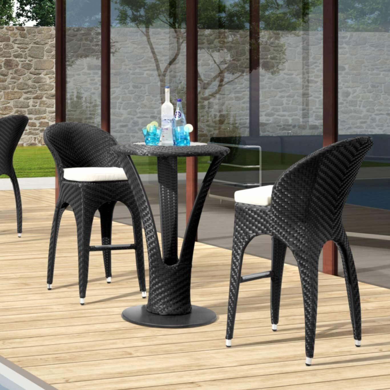 Zuo Modern Corona 2 Person Counter Height Patio Bar Set With Glass Zuo Modern Corona 2 Person Counter Height Patio Bar Set With Glass Top Table Espresso Ultimate