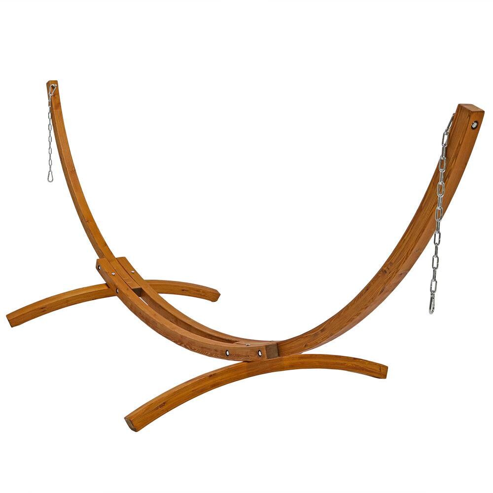 Sunnydaze Decor 12-Foot Solid Wood Curved Hammock Stand - Natural - WSN-WHS12 image
