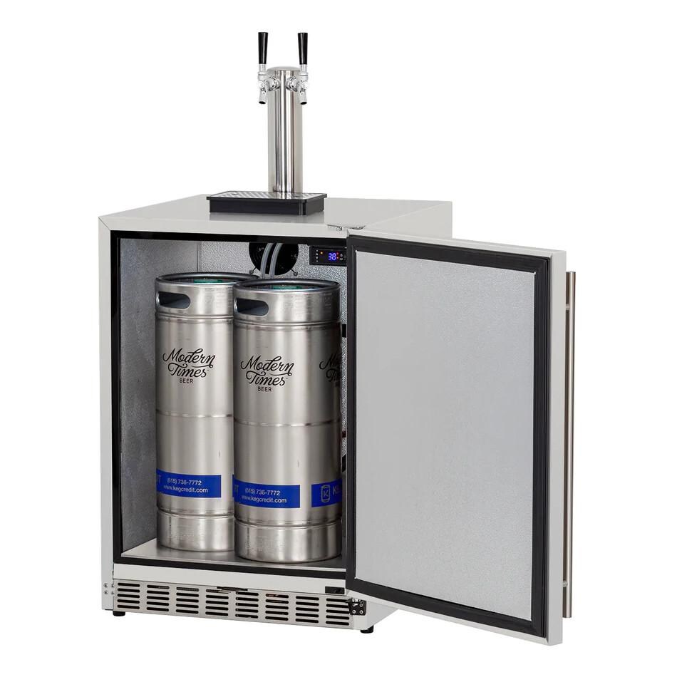 American Made Grills AMG-RFR-24DK2 6.6c Deluxe Outdoor Rated Double Tap Kegerator - Interior View thumbnail