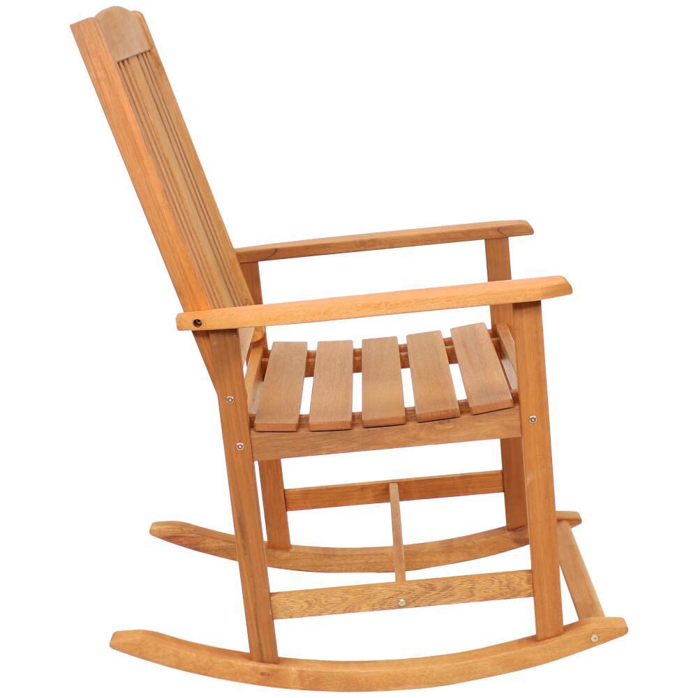 Ultimate Patio Meranti Wood Outdoor Rocking Chair - Side View thumbnail