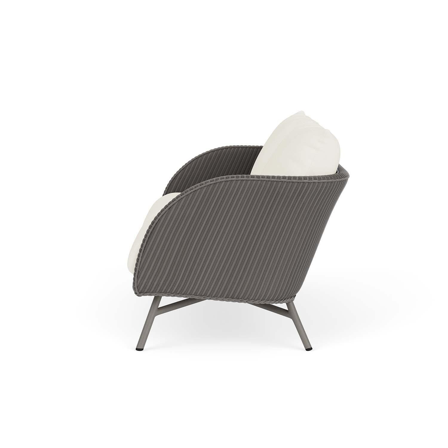 Lloyd Flanders Essence Loveseat W/Sailcloth Salt Fabric - Pewter Finish - Side thumbnail