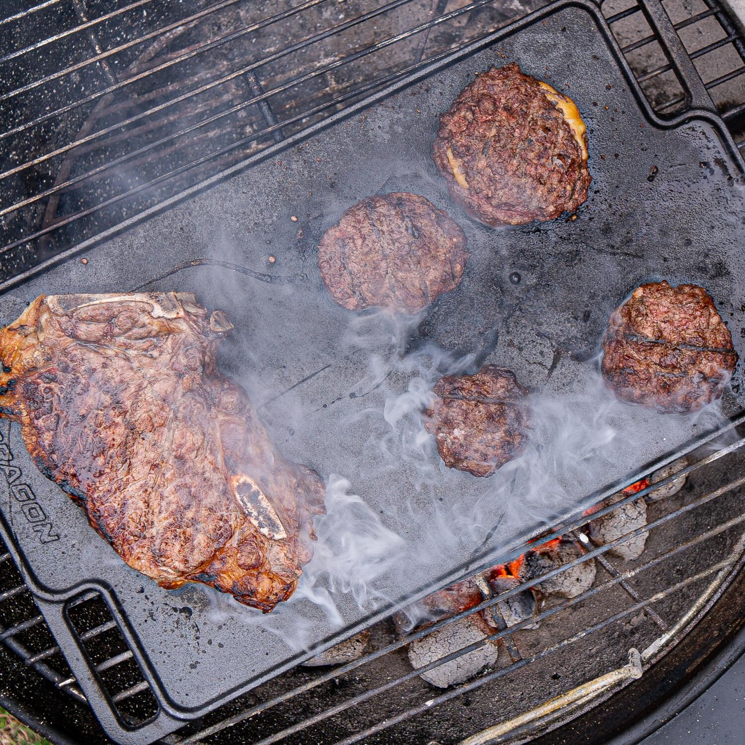 BBQ Dragon BBQD420 18-Inch Reversible Cast Iron Griddle - Grilling Meat thumbnail