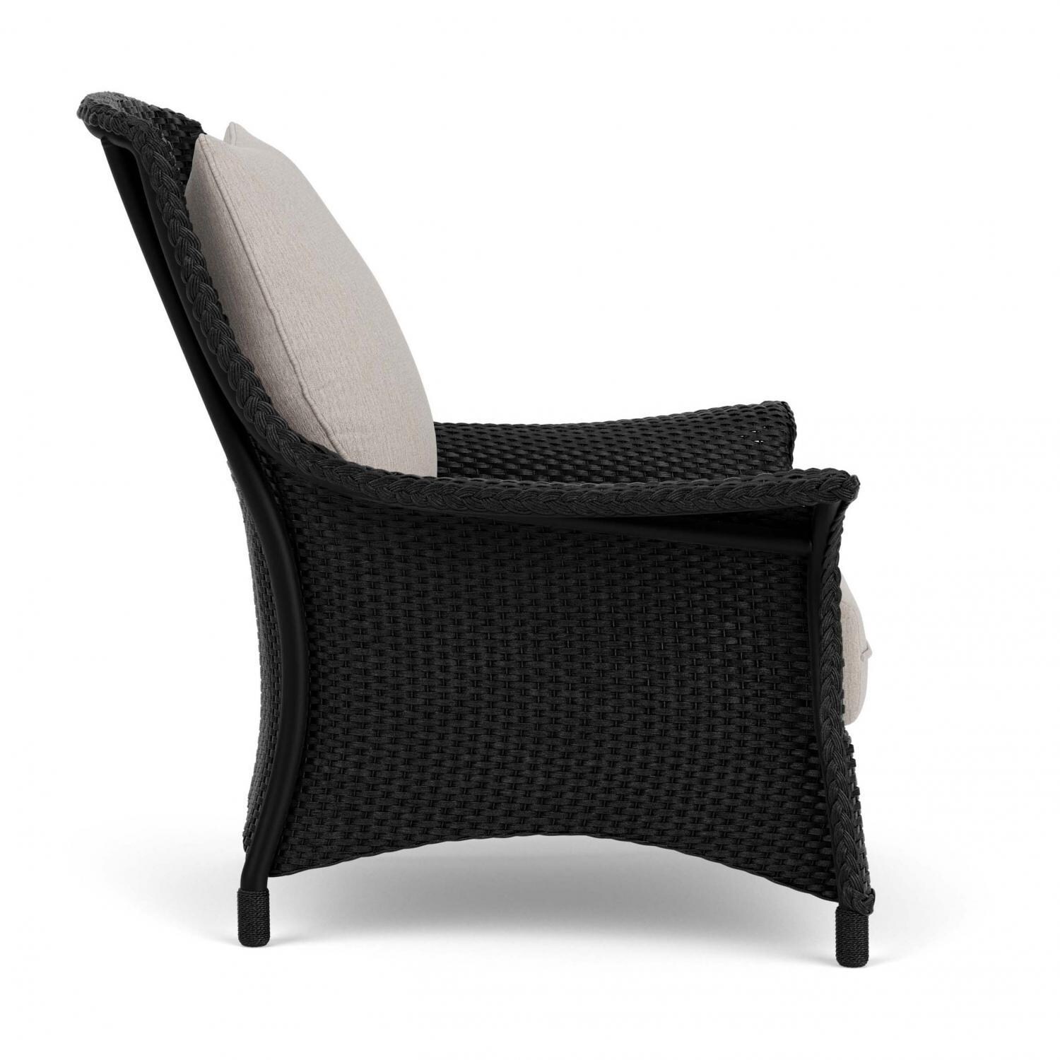 Lloyd Flanders Mandalay Lounge Chair in Ebony Finish with Remy Cloud fabric - Side thumbnail