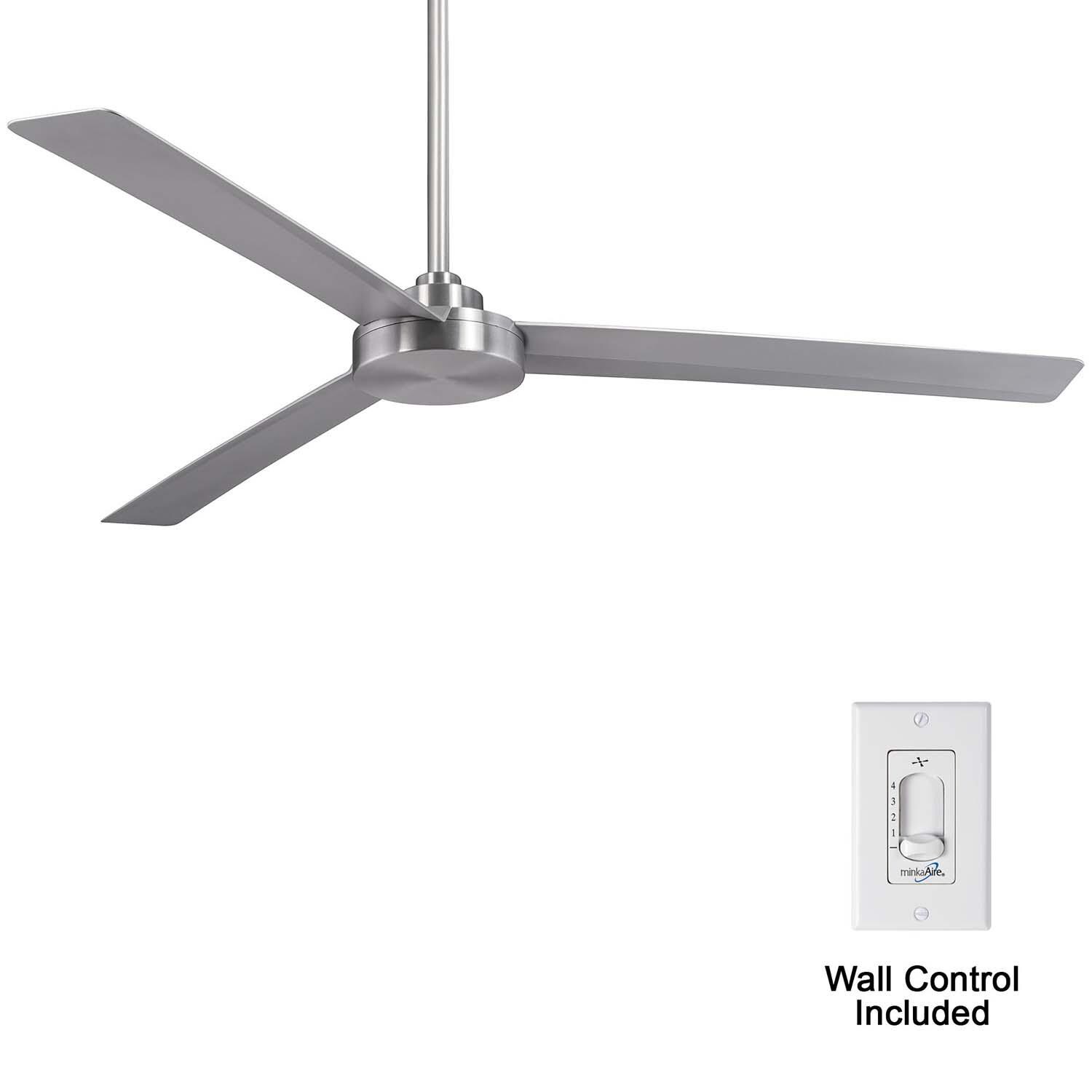 Minka-Aire F624-ABD Roto XL 62-Inch 3-Blade Ceiling Fan in Brushed Aluminum Finish w/ Silver Blades - Remote Included thumbnail