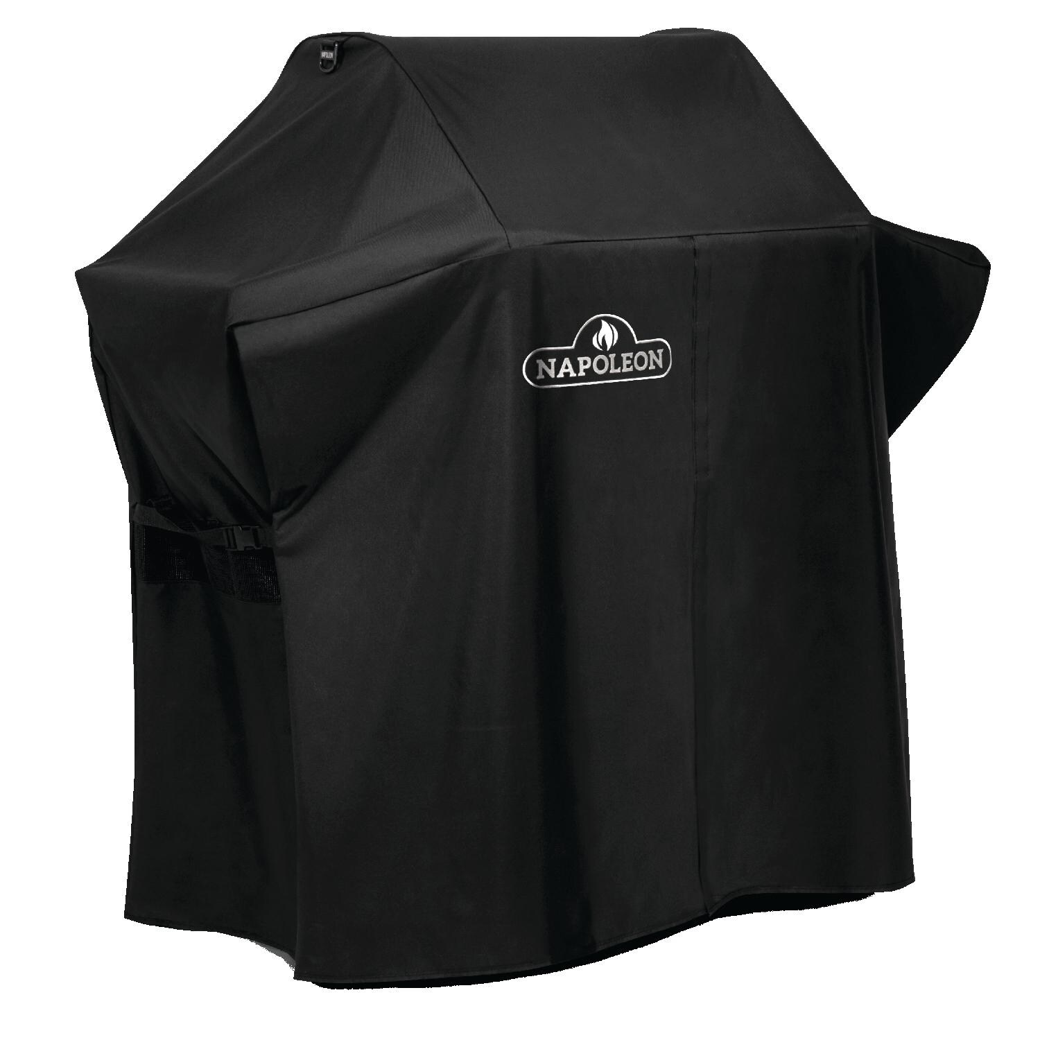 Napoleon Rouge 425 Grill Cover & Rotisserie Kit Bundle - Cover Angled View thumbnail
