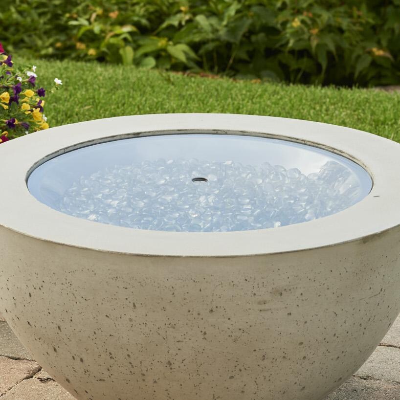 The Outdoor GreatRoom Company 20-inch Round Tempered Glass Fire Pit Burner Cover - Grey - 20RGGC