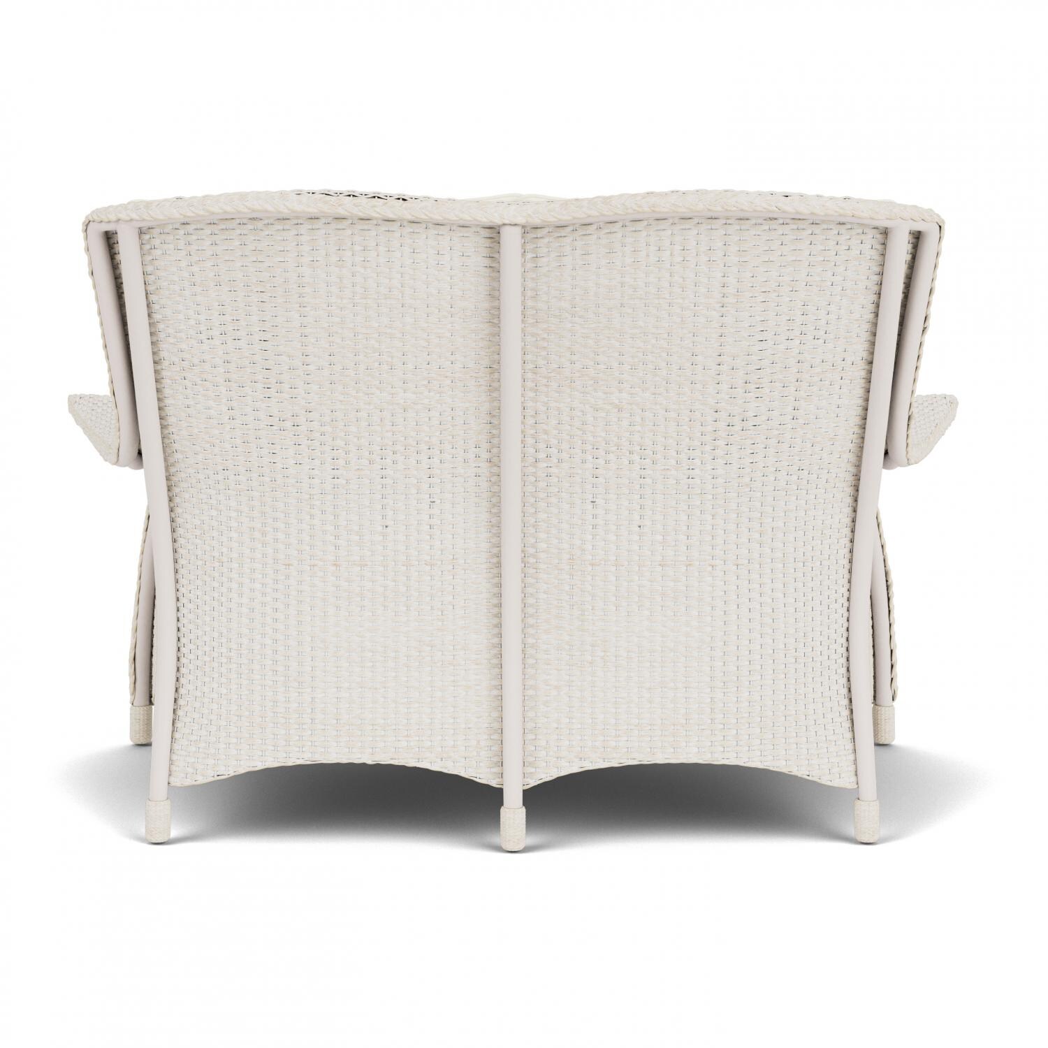 Lloyd Flanders Mandalay Loveseat In Antique White Finish With Sailcloth Salt Fabric - Back thumbnail