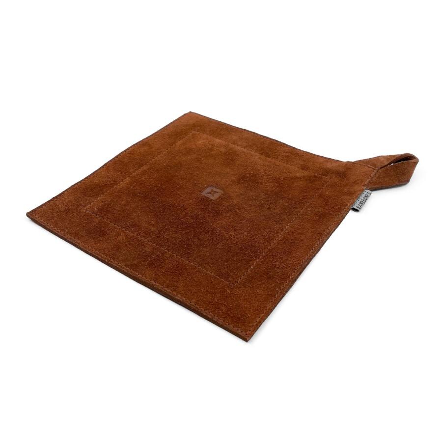 Barebones Living BND-1346 Open-Fire Hand Tools - 4pc Suede Hot Pad on White Background thumbnail