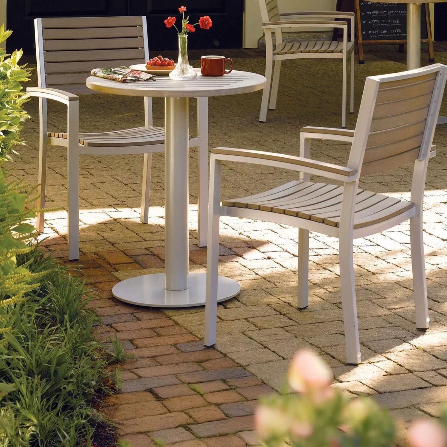 Travira 3 Pc Powder-Coated Aluminum Bistro Set in Vintage/Flint By Oxford Garden