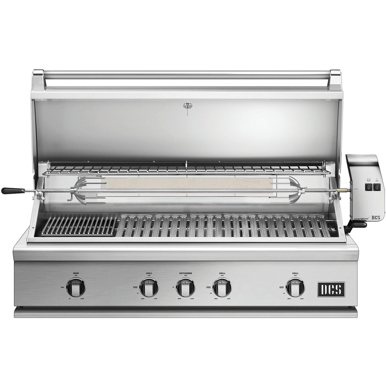 DCS BH1-48RI-N Series 7 48-Inch Built-In Natural Gas Grill With Rotisserie & Infrared Burner - Open View thumbnail