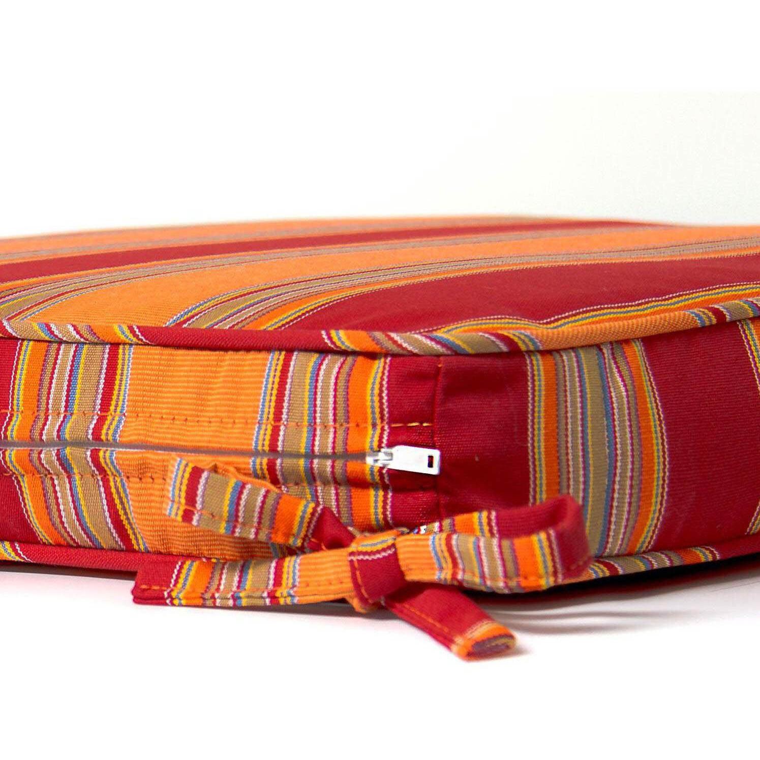 Extra Large Replacement Seat Cushion With Piping - Zipper and Tie Detail