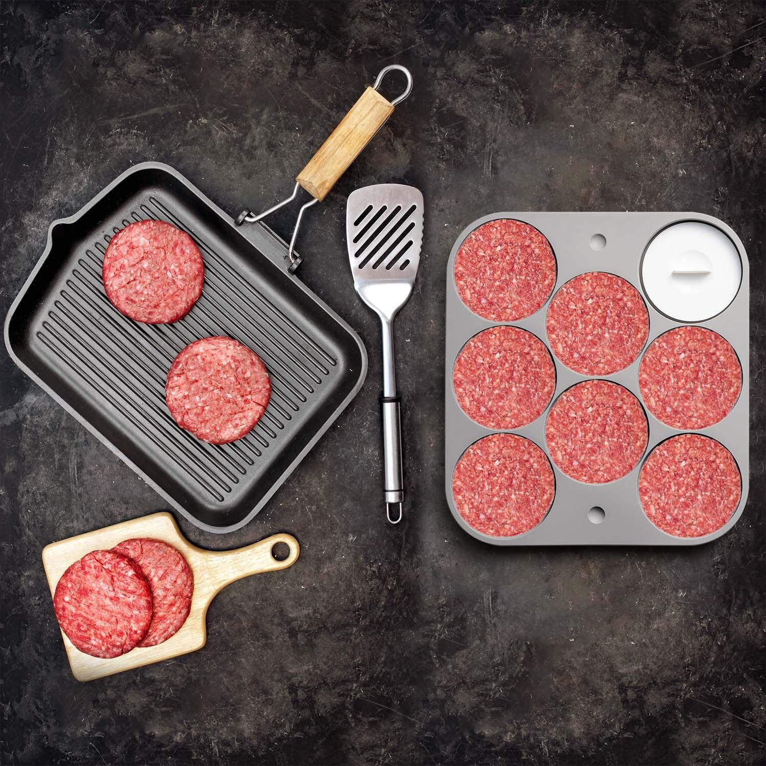 Outset  76660 Burger Patty Maker/ Freezer Storage - Shown w/ Other Accessories (Not Included) - Lifestyle thumbnail