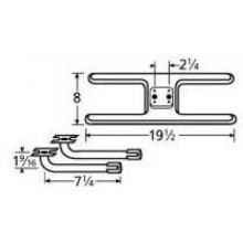 Stainless Steel H Twin, Centered, 2.25 Inch Offset Burner 11002-78002 image