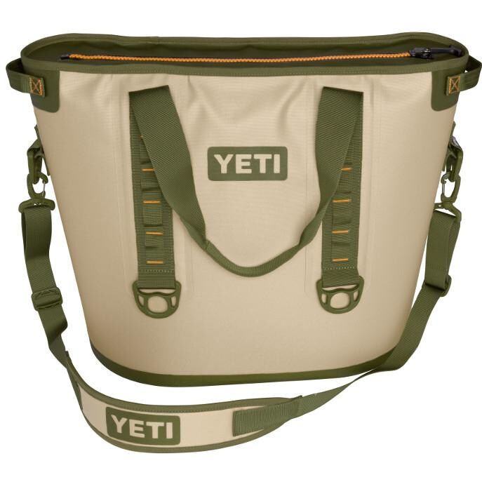 YETI Hopper 40 SoftSided Bag Cooler Field Tan / Blaze Orange