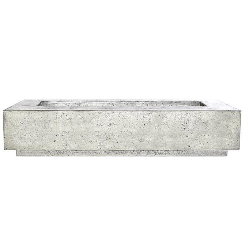 Tavola 6 90-in Rectangular GFRC Propane Fire Pit in Natural by Prism Hardscapes