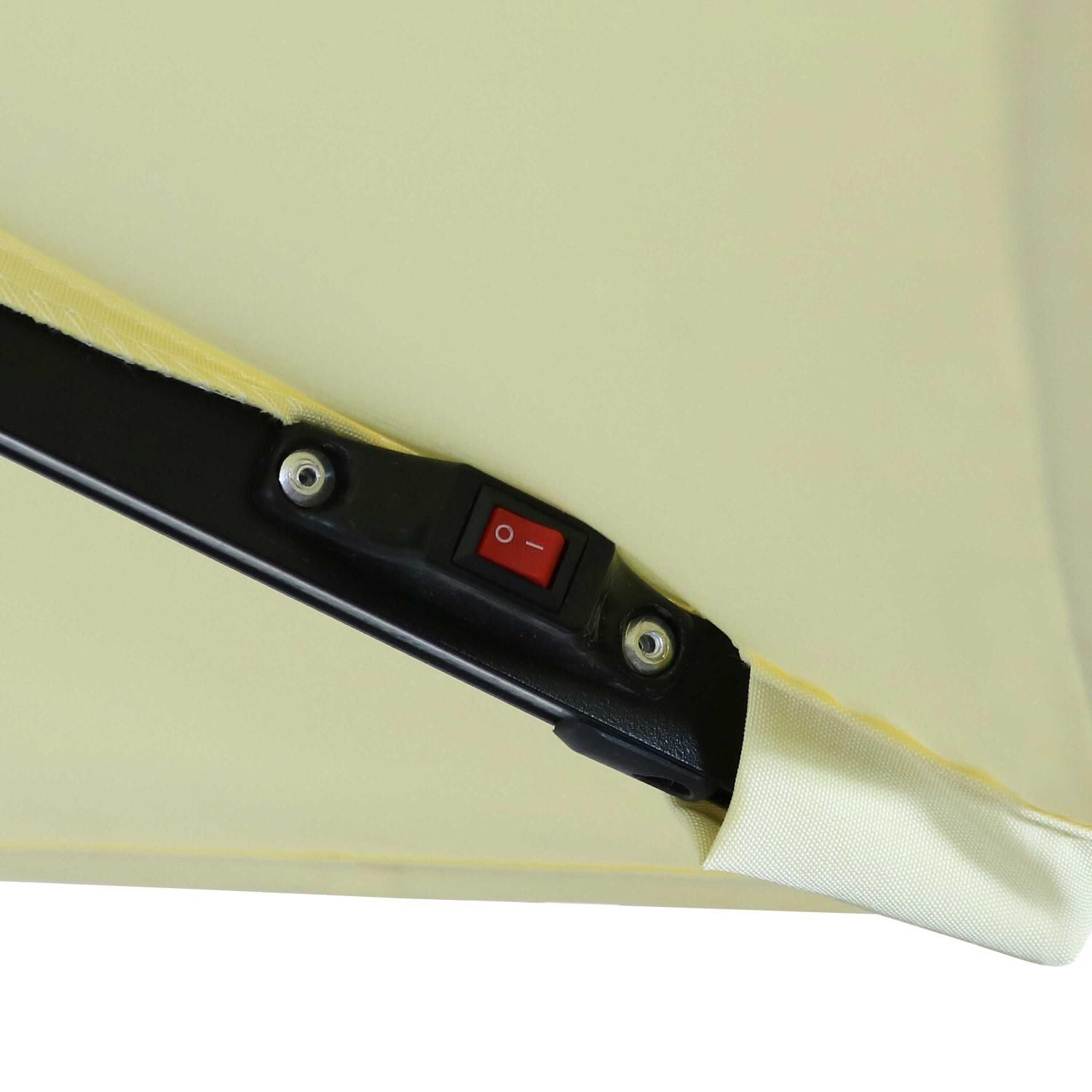 Ultimate Patio 10 Ft. Solar Lighted Patio Cantilever W/ Crank - Pale Buttercup - Light Switch thumbnail