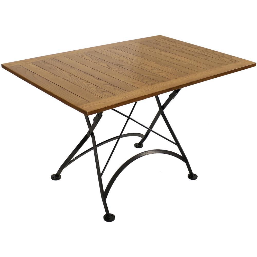 Ultimate Patio 48-Inch European Chestnut Wood Folding Dining Table - 3/4 View thumbnail