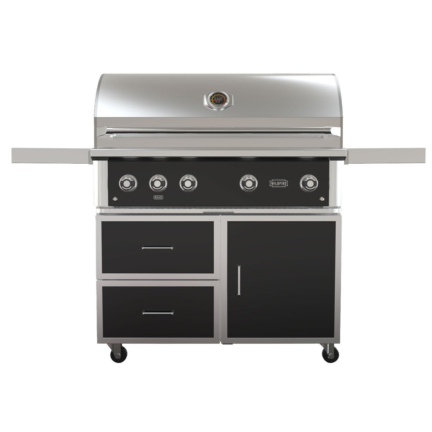 Wildfire Outdoor Living Wildfire Ranch Pro 42-in 4 Burner Natural Gas Grill - Black 304 SS - WFPRO42G-BSS-NG + WFCART42-BSS