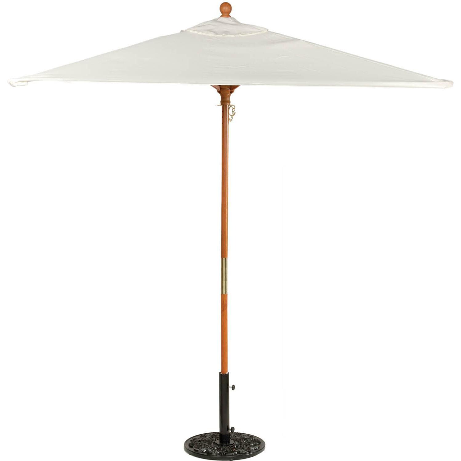Oxford Garden 6 Ft. Square Hardwood Patio Market Umbrella W/ Push Lift Sunbrella Canvas Canvas