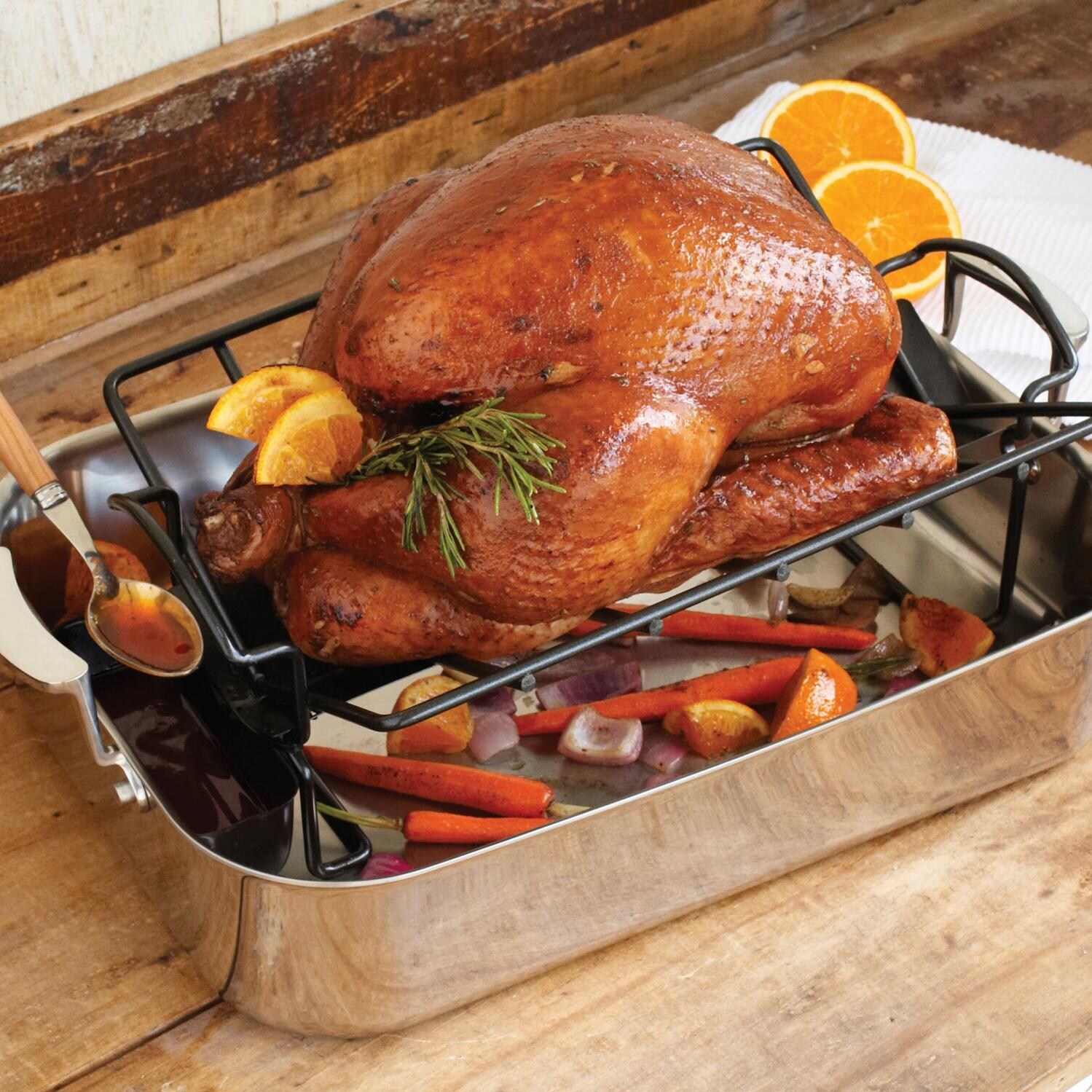17 X 10-Inch Non-Stick Roasting Rack W/ Juice Reservoir