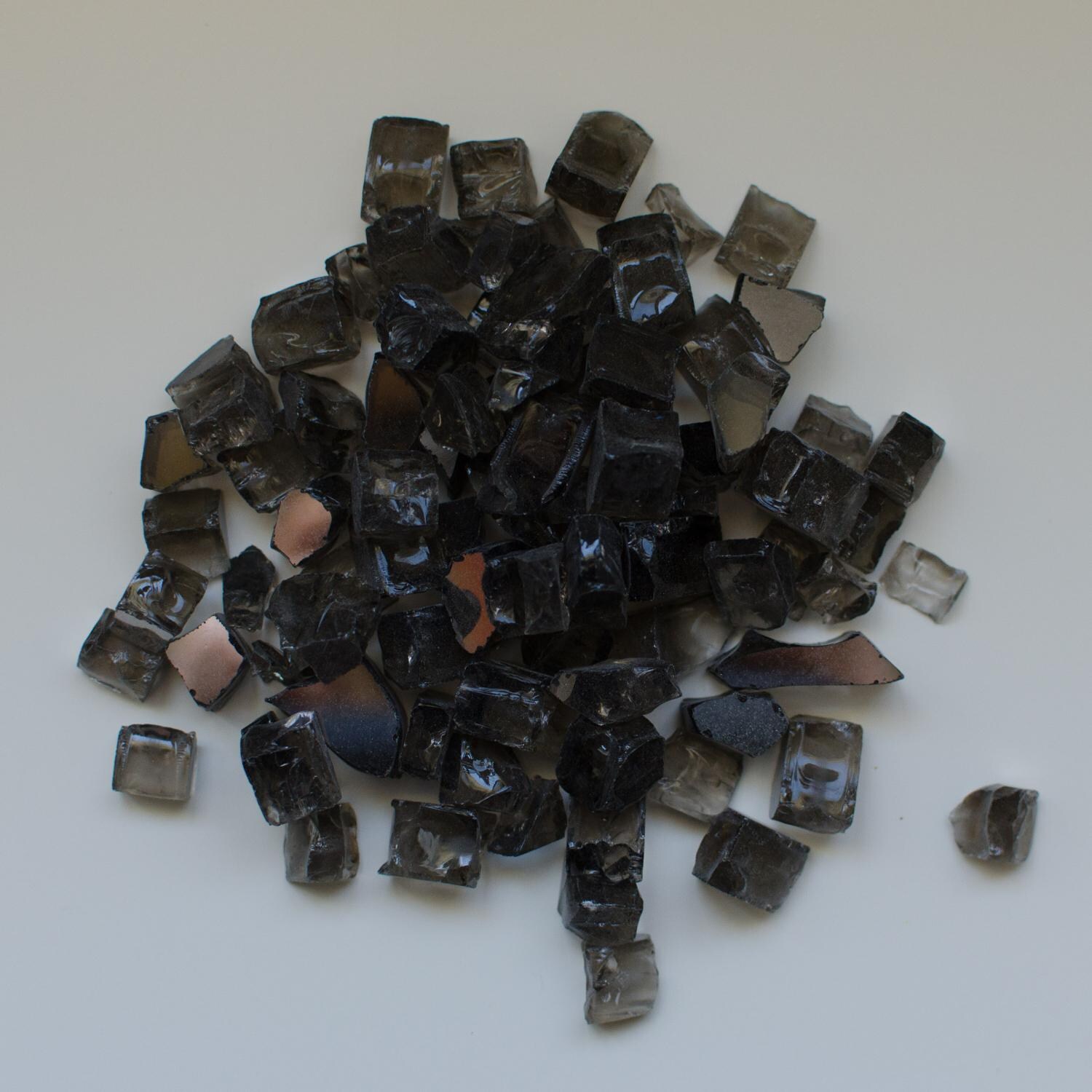 Amantii Dark Gray Reflective 1/2-Inch Fire Glass - 5 Pounds - AMSF-GLASS-05 image
