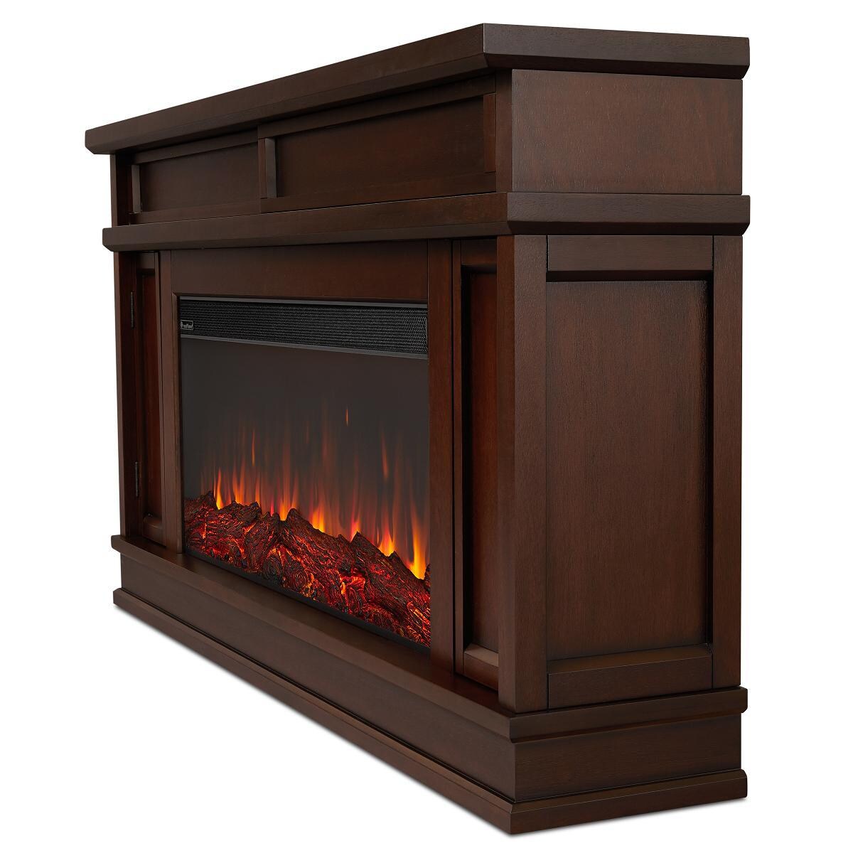 Real Flame 4020E-DW Torrey 60-Inch Electric Fireplace Mantel - Dark Walnut - Side thumbnail