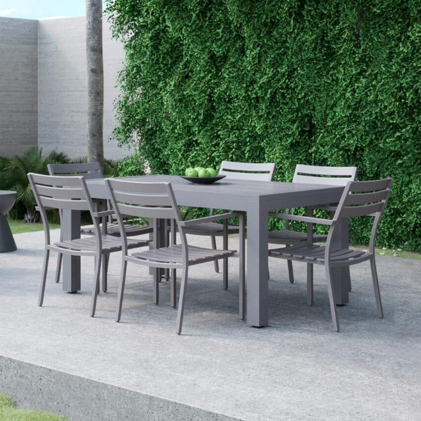 Sunset West - Mesa 7 Piece Aluminum Patio Dining Set W/ Dining Table thumbnail