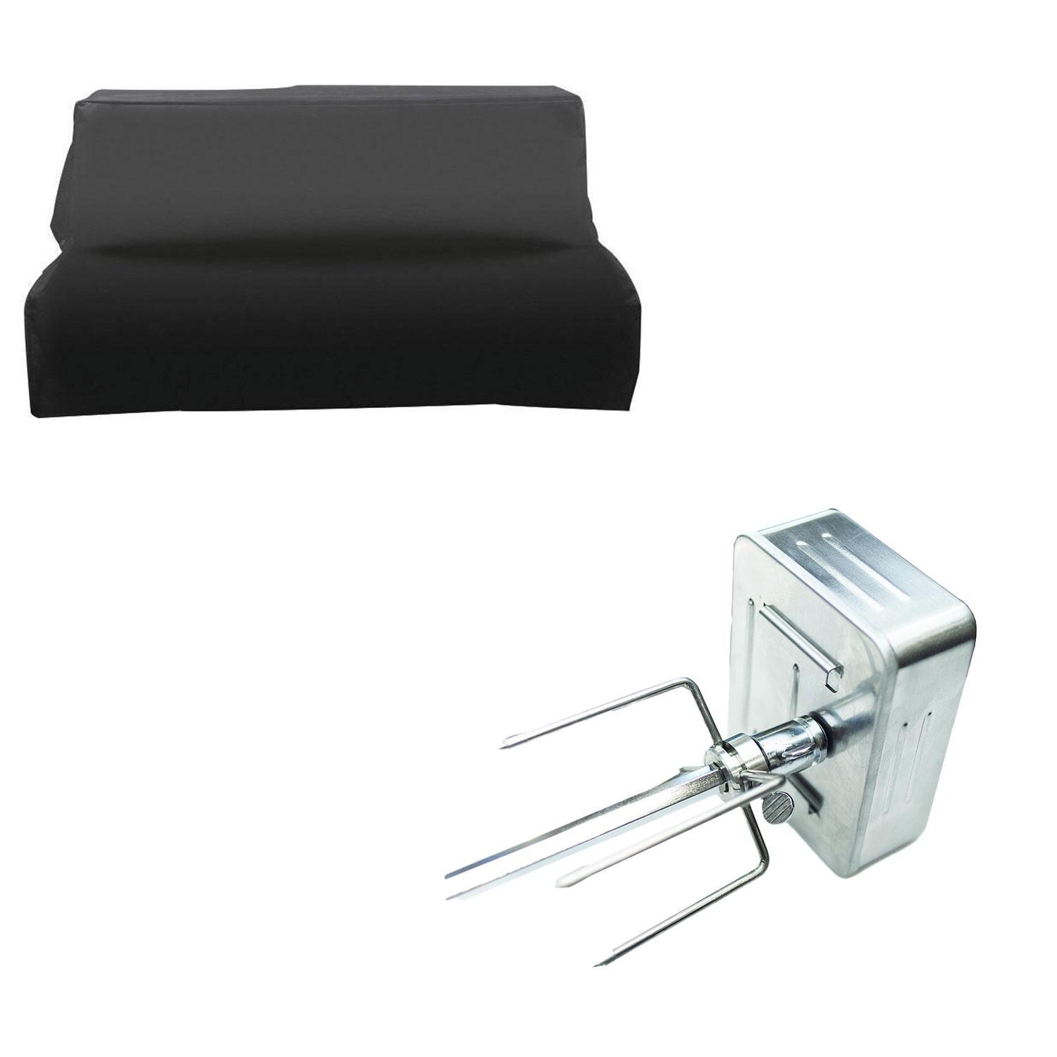 AMG Estate Grills Promotional Bundle w/ 30-Inch Freestanding Deluxe Grill Cover & Rotisserie Kit w/ 25-lb. Capacity Motor for EST 30