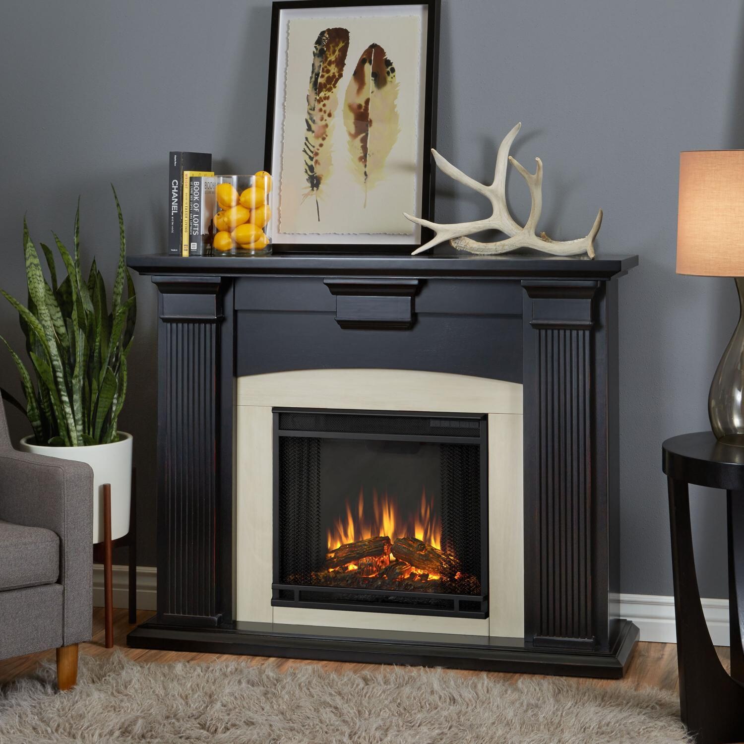 Real Flame 7920EBW Adelaide 51Inch Electric Fireplace With Mantel