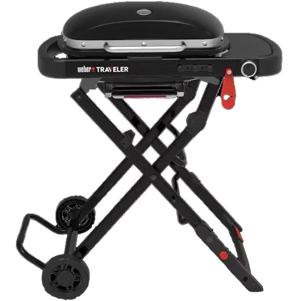 Weber Traveler Compact Cast Iron Portable Propane Gas Grill - 1500460