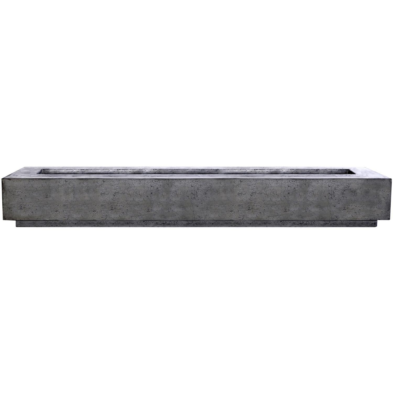 Tavola 110-in Rectangular GFRC Natural Gas Fire Pit in Pewter by Prism Hardscapes