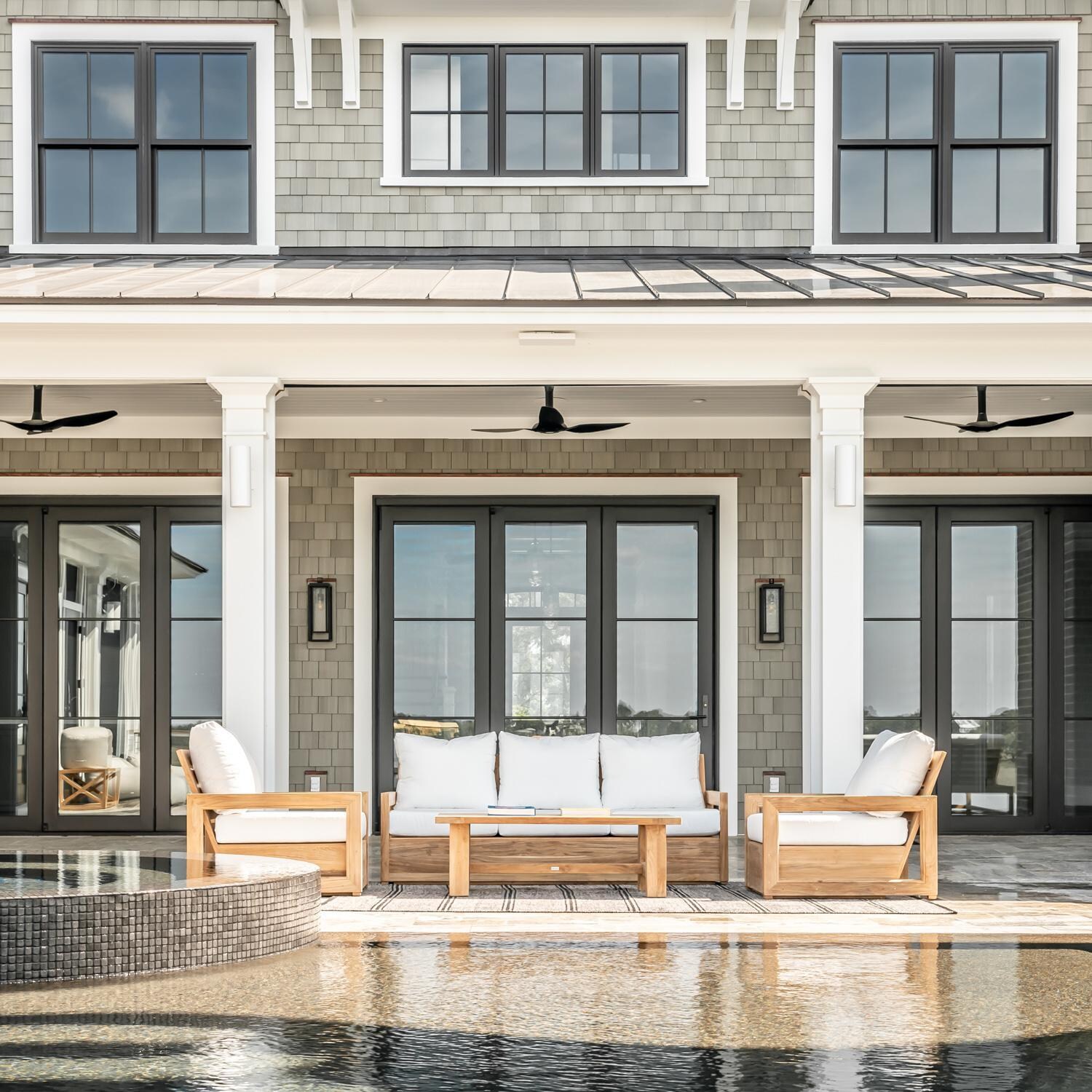 Teak + Table Relax Club Chair in Sand - Poolside - Lifestyle thumbnail