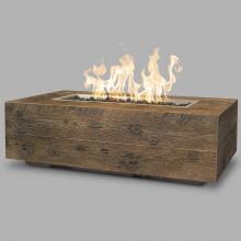 Top Fires by The Outdoor Plus Coronado 48-Inch Natural Gas Fire Pit - Concrete Oak Wood Grain - Match Light