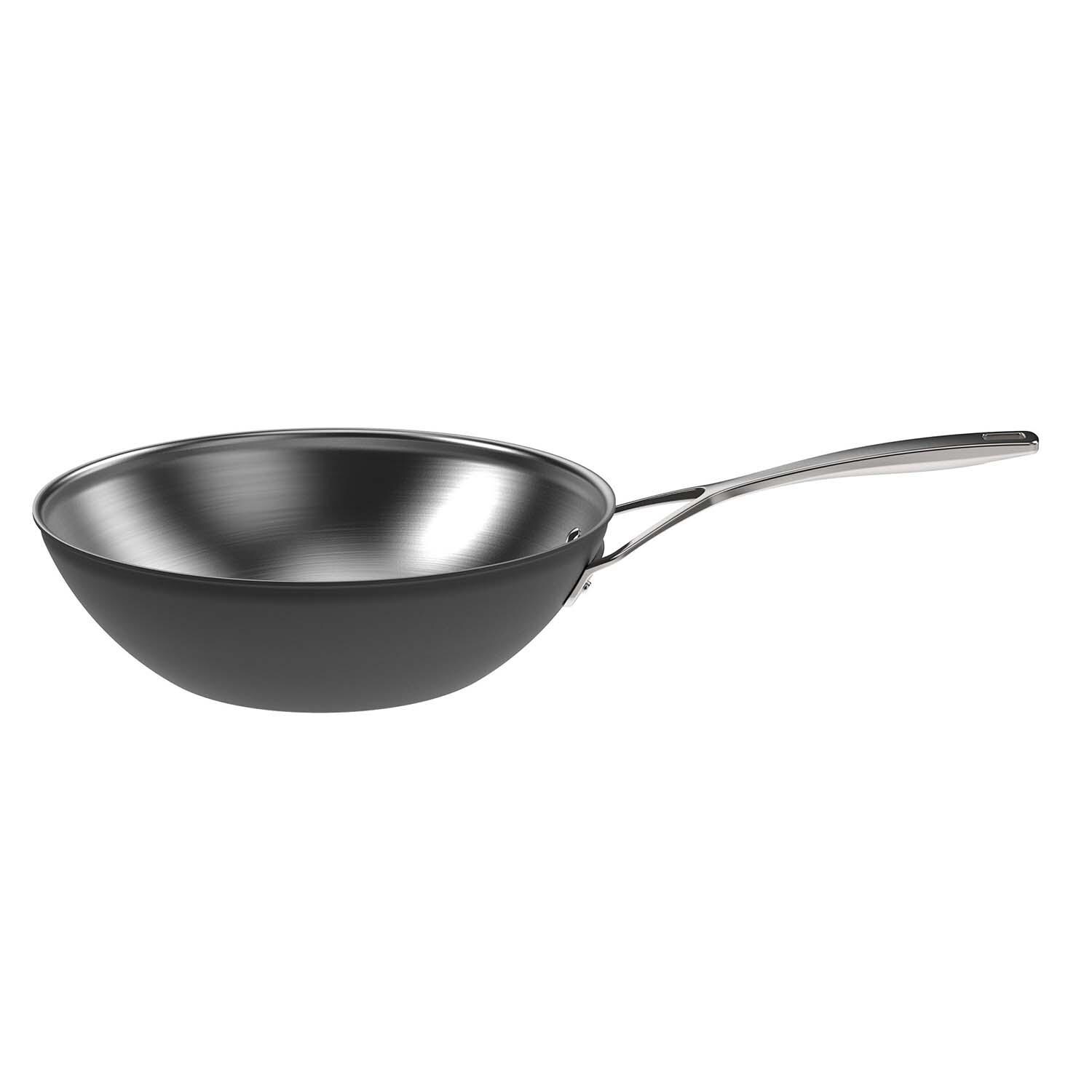 Demeyere 1027694 Black 5 Stainless Steel 3.2 Qt Wok - White Background thumbnail