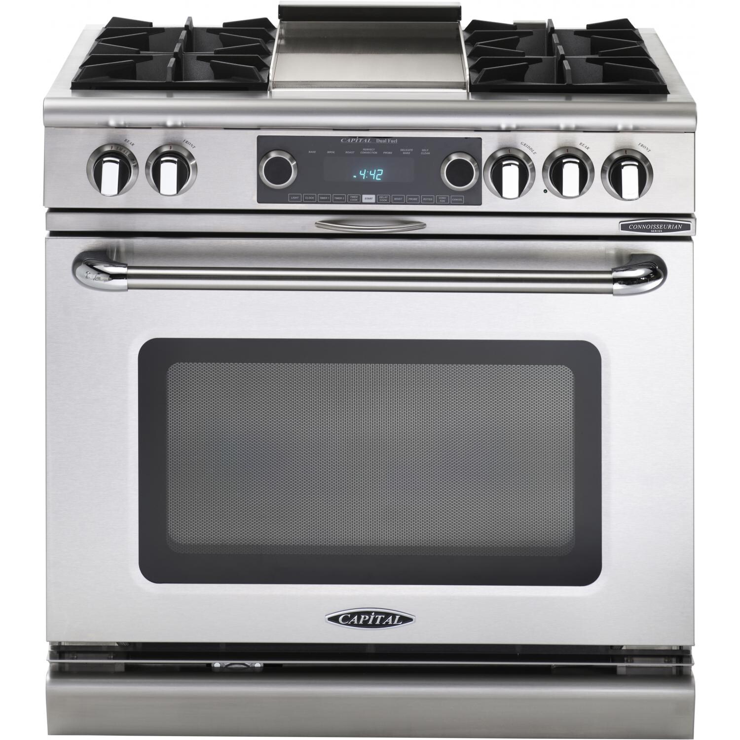 Capital Connoisseurian 36-Inch 4-Burner Dual Fuel Range With Thermo Griddle - Natural Gas - CSB362G2N thumbnail