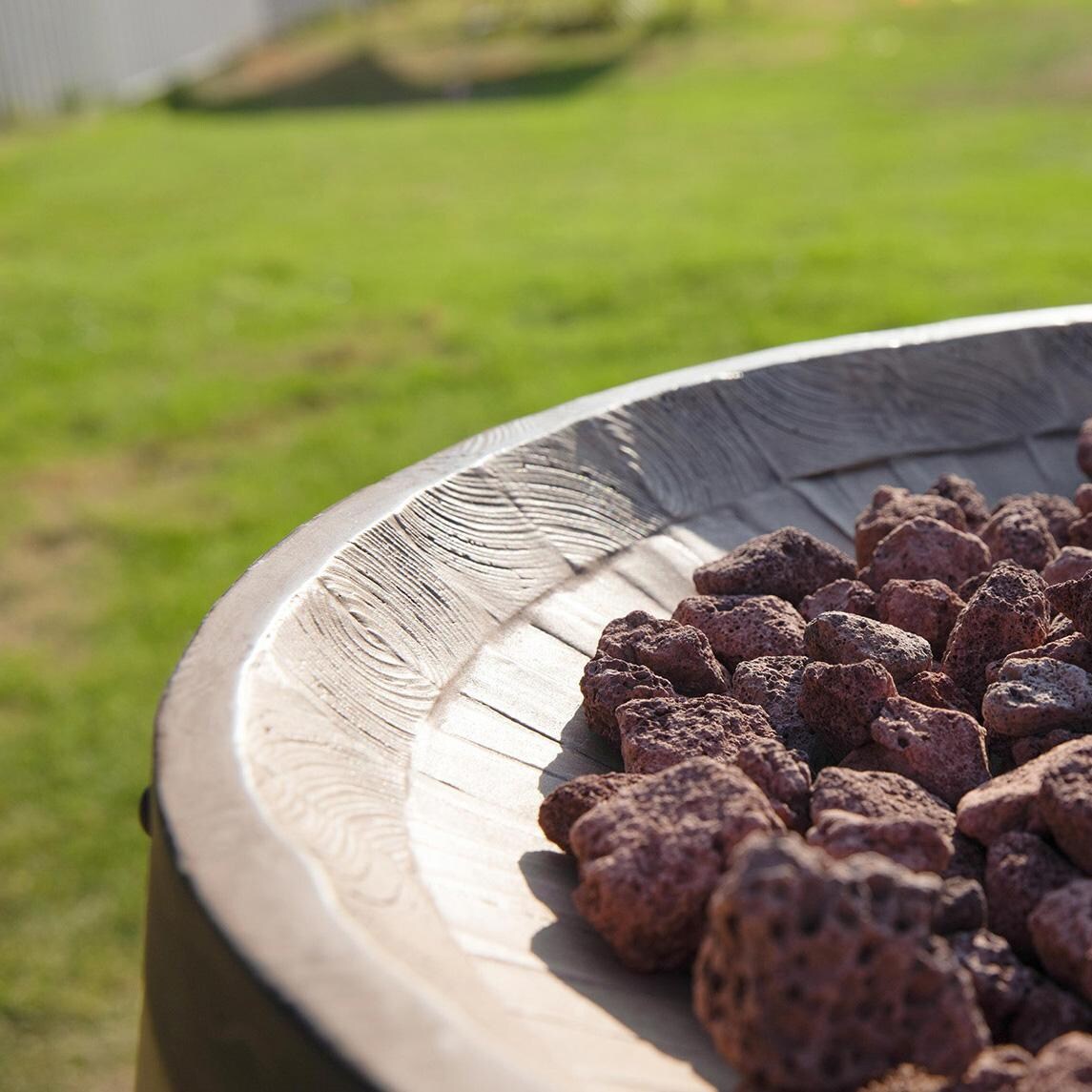 Elementi Napa 27-Inch Propane Barrel Fire Pit - OFG615-LP - Fire Bowl Closeup - Detail thumbnail