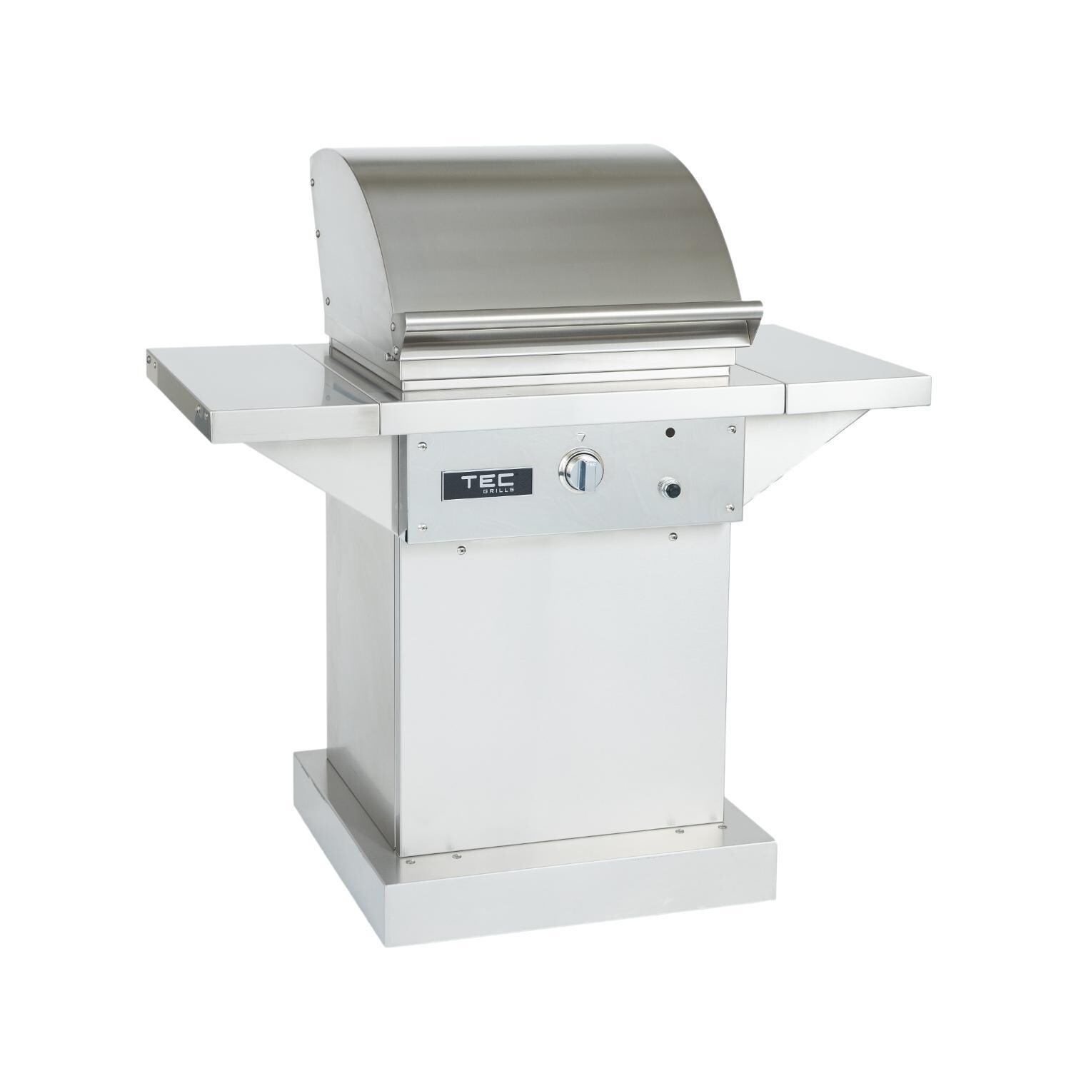 TEC Sterling Patio FR STPFR1LPPED 26-Inch Infrared Gas Grill W/ Red Knobs - Angled View (Shown With Chrome Knobs) thumbnail