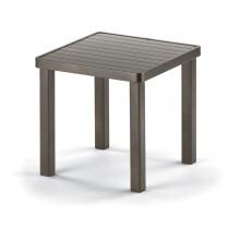 Telescope Casual 18 Inch Square Aluminum End Table With Slat Top - Textured Beachwood