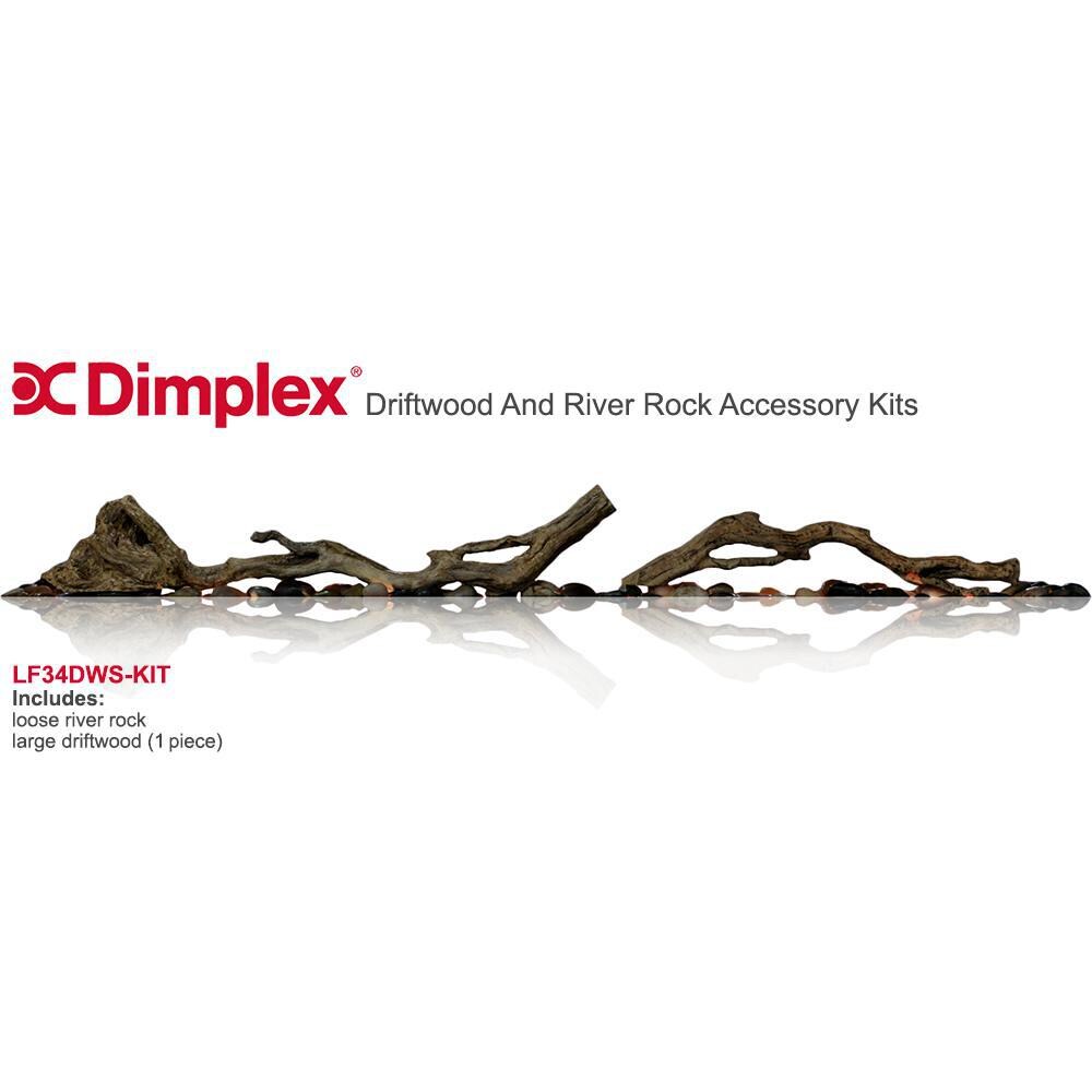 Dimplex - LF34DWS-KIT - Driftwood And River Rock Accessory Kit For 34-Inch Electric Fireplaces image