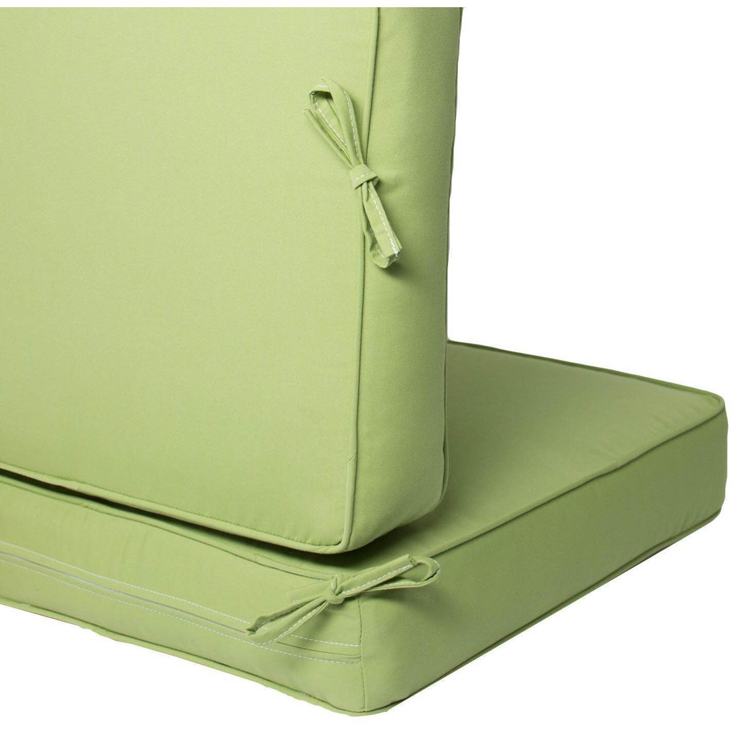 Small Replacement Loveseat Cushion Set With Piping - Zipper and Tie Detail thumbnail