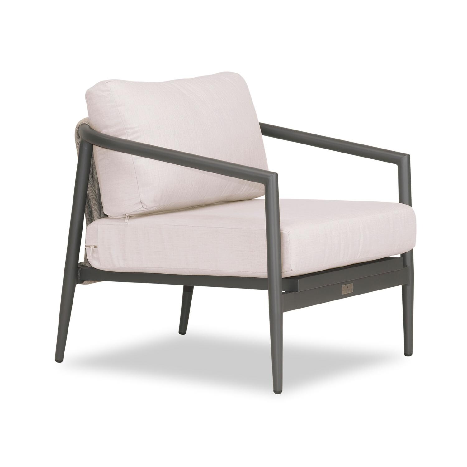 Lakeview Midnight Cove Aluminum Club Chair in Slate/Pebble Gray/Cast Silver - Angled - White Background thumbnail