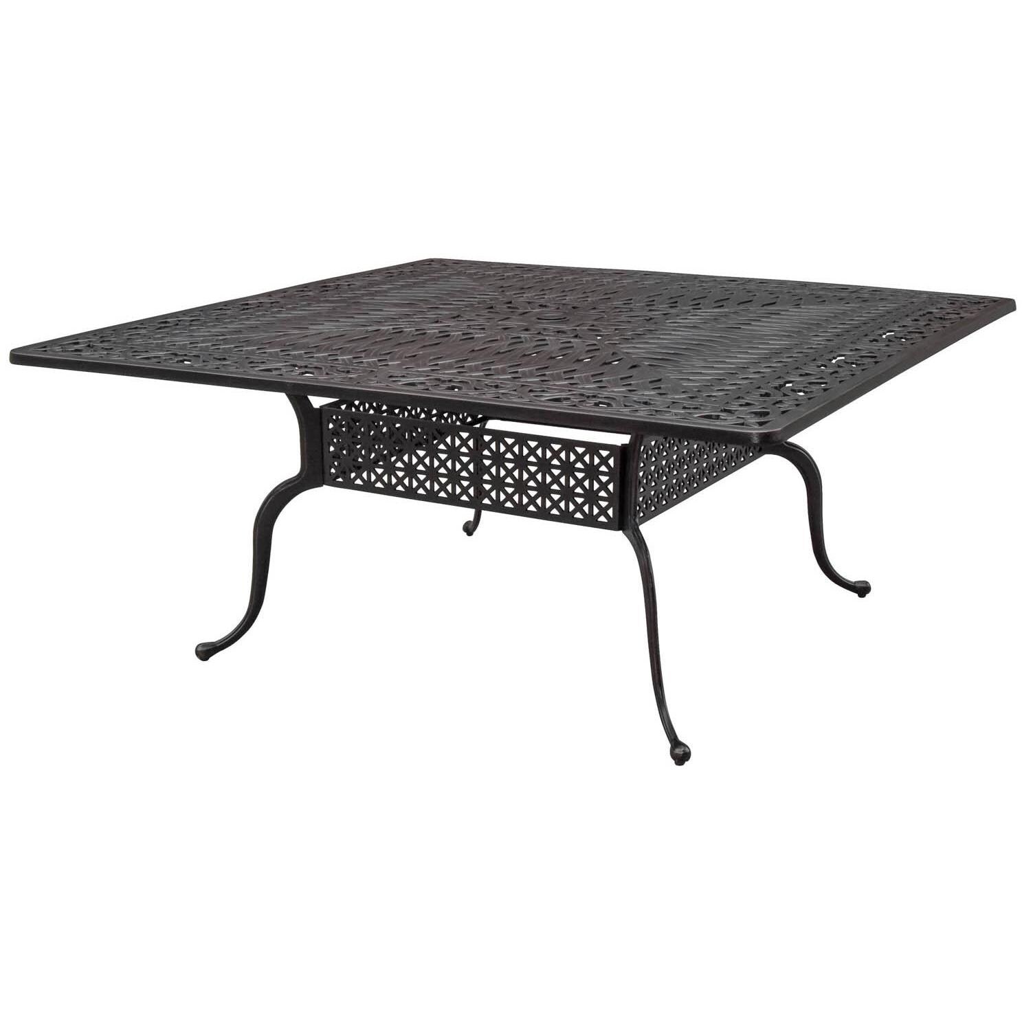Villa Flora 60-Inch Square Cast Aluminum Patio Dining Table By Lakeview Outdoor Designs thumbnail
