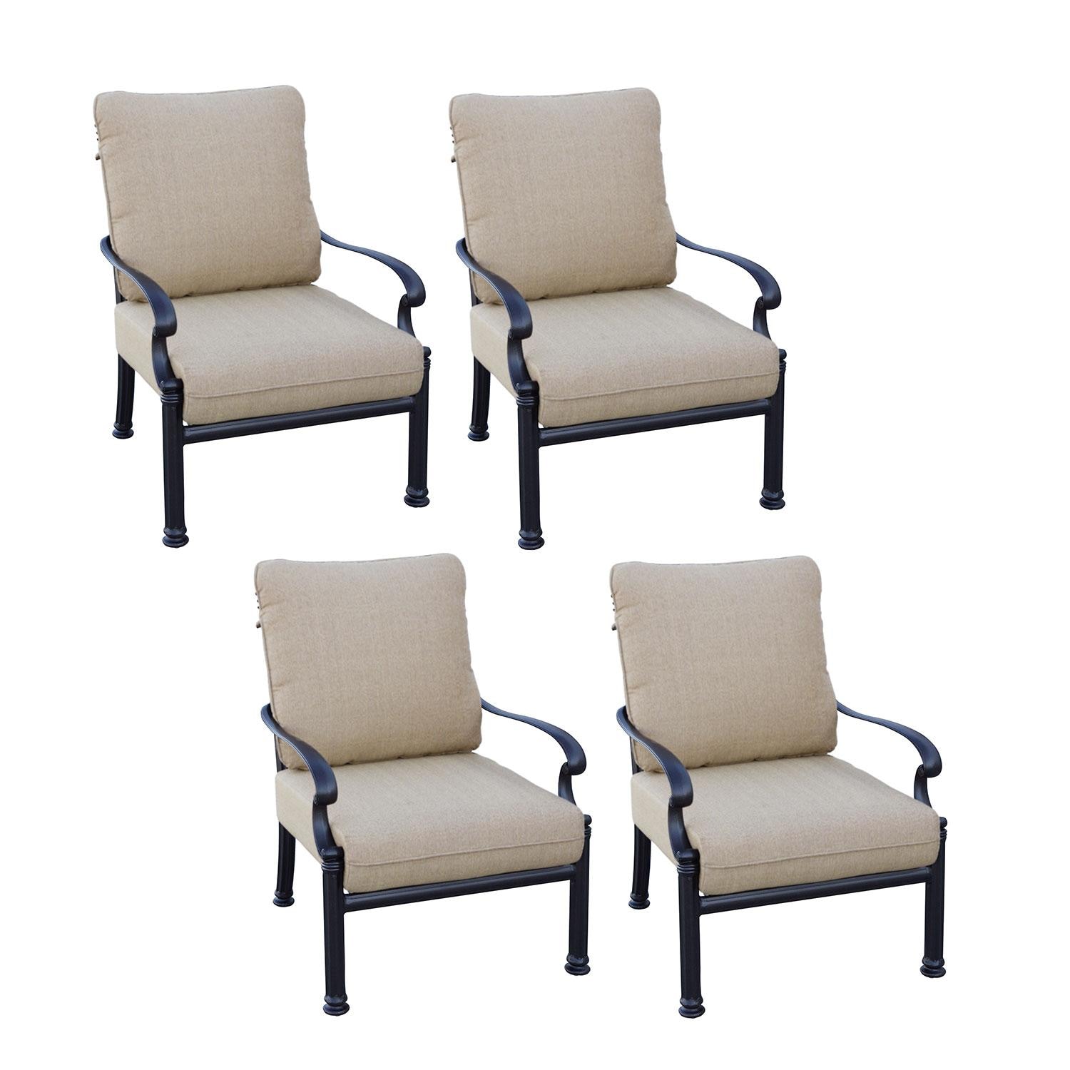 Darlee B/201018-1-4 Santa Barbara 4 Piece Cast Aluminum Patio Club Chair Set - - White Background thumbnail