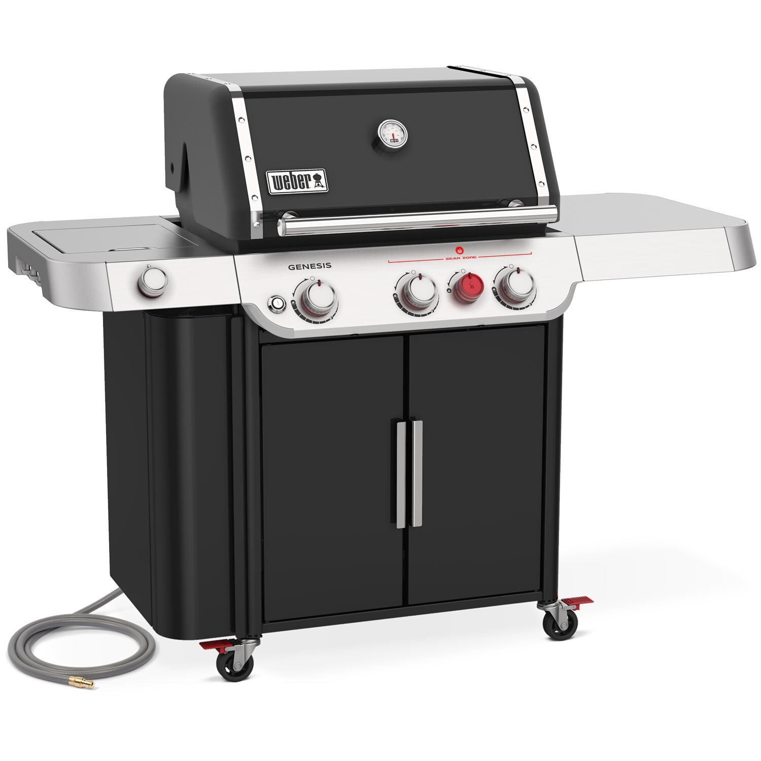 Weber GENESIS 37413301 SP-E-335 Special Edition Natural Gas Grill with Sear Burner & Side Burner - Black - Left-Side Angled View thumbnail
