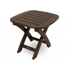 Nautical Mahogany Recycled Plastic Wood 21 X 18 Inch Patio End Table By POLYWOOD