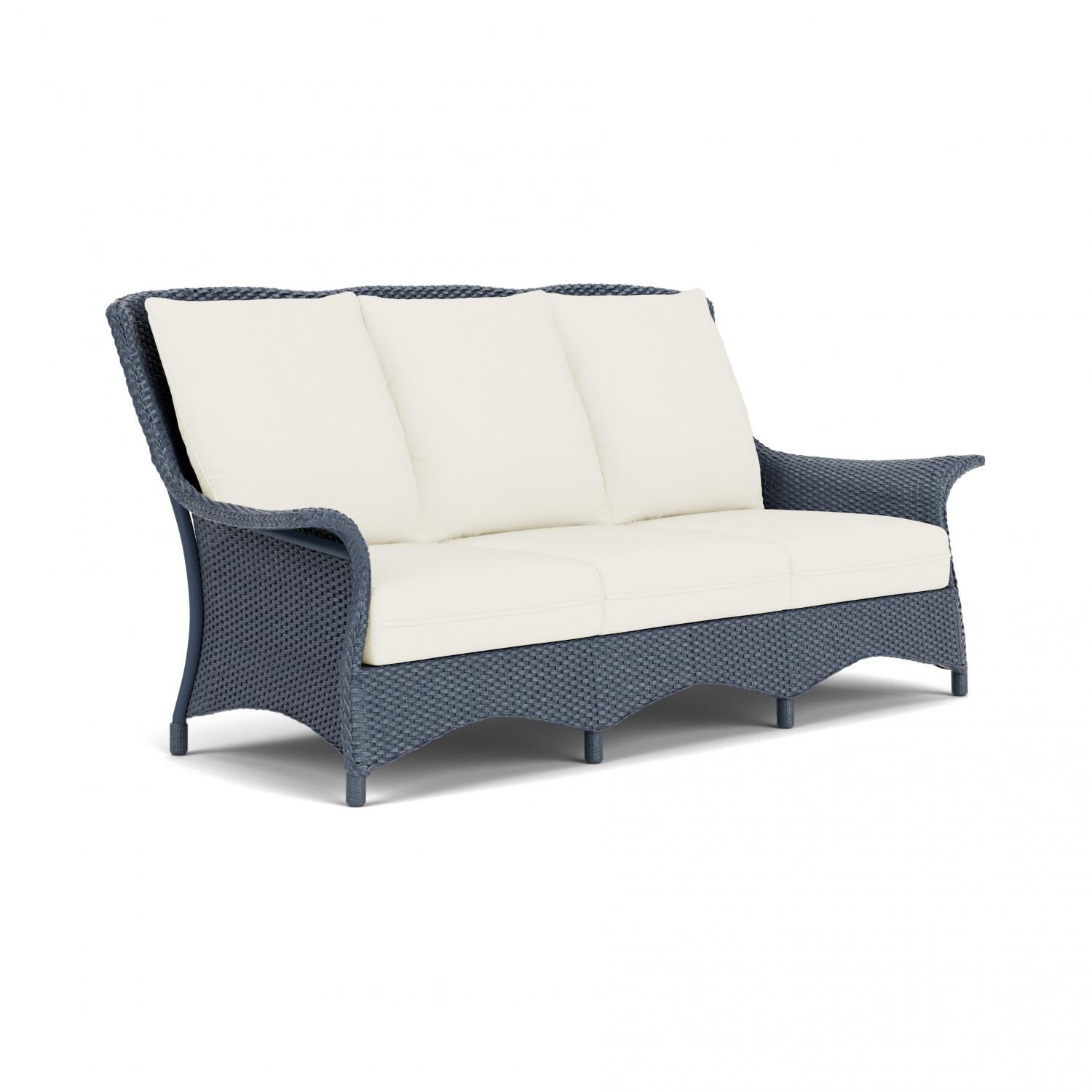 Lloyd Flanders Mandalay Sofa In Denim Blue Finish With Sailcloth Salt Fabric - Angled thumbnail