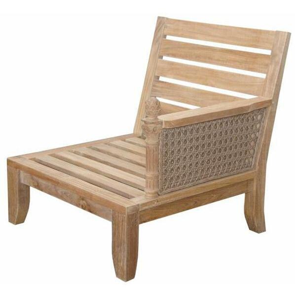 Anderson Teak Luxe Left Modular Teak Patio Club Chair - Shown Without Cushion thumbnail