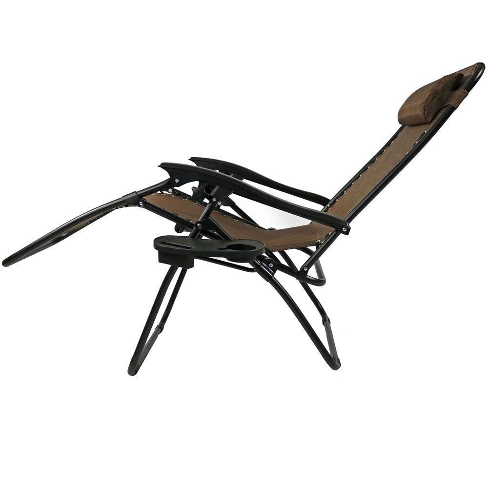 Ultimate Patio Oversized Zero Gravity Lounge Chair - Dark Brown - Side View - White Background thumbnail